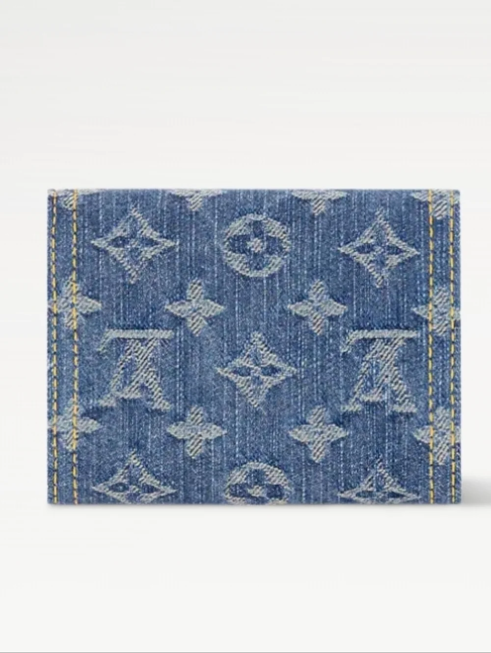 Cotton Jean Blue Denim Monogram Compact Wallet Remix Snappy Snap Short Envelope - Picture 3 of 11
